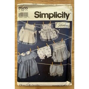 Simplicity Oliver Goodin Heirloom Pattern 7809 PINAFORE PANTIES SMOCKING Toddler